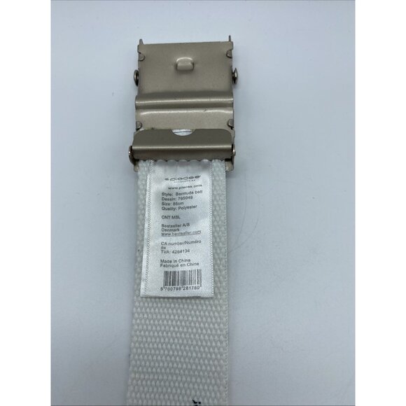 Pieces White Black Skull Cross Bones Bermuda Belt Men's Size M End to End 39" - Picture 6 of 12